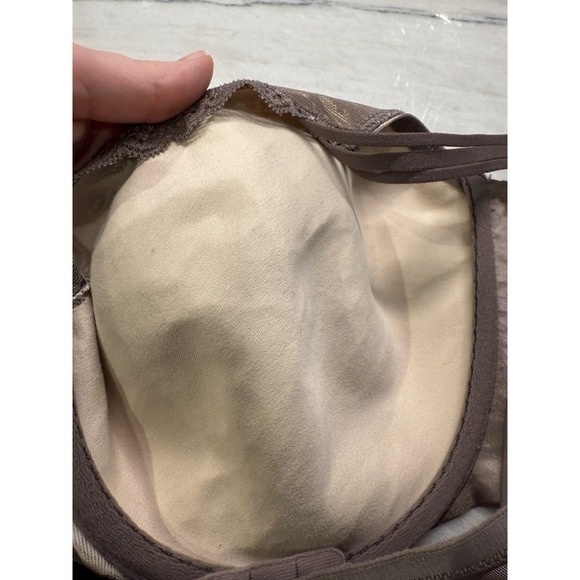 SOMA 40D Enticing Lift Balconette Unlined Bra Taupe Gray Lace EXCELLENT Cond - Picture 7 of 14